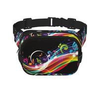 Marsupio colorato con stampa musicale elegante e pratica, regolabile, perfetto per viaggi e attività all'aperto, Nero , Taglia unica