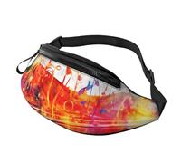 Marsupio colorato con tastiera di pianoforte e note musicali, per uomo e donna, alla moda, regolabile, borsa a tracolla ovunque