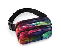 Marsupio colorato dinosauro marsupio con cinturino regolabile alla moda marsupio per sport all'aria aperta escursionismo, bianco, 20 x 13 cm, marsupio stampato