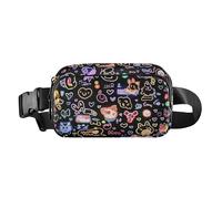 Marsupio colorato e abbagliante alla moda con motivi luminosi al neon carino per donne uomini borsa a tracolla impermeabile da viaggio essenziale con cinturino regolabile per lo shopping sport lavoro,