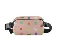 Marsupio colorato e carino con cose carine, per donne e uomini, multiuso, borsa a tracolla con cinghia regolabile, per shopping, sport, lavoro, Cose colorate e carine, 1 size