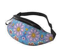 Marsupio colorato retrò a vita regolabile, marsupio carino stampa floreale alla moda, borsa a tracolla unisex per turisti - borsa leggera e resistente al volo per visitare 14 x 35 cm, A23, A23, taglia