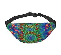 Marsupio colorato tie-dye per uomo e donna, alla moda, borsa a tracolla con cinghia regolabile, impermeabile, per viaggi, escursionismo, sport, nero, taglia unica, Nero , Taglia unica