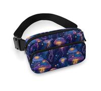 Marsupio colorato viola con stampa meduse borse a tracolla per le donne, marsupio alla moda