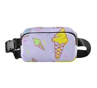 Marsupio colorato viola gelato impermeabile per le donne marsupio marsupio luminoso a tracolla marsupio colorato gelato viola, 20,3 x 13,5 x 5,8 cm, divertente carino, colorato viola gelato, 8 x 5,3 x