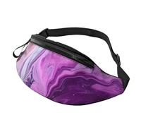 Marsupio colorato viola marmorizzato per uomo e donna alla moda marsupio da corsa impermeabile borsa a tracolla ovunque con cinturino regolabile marsupio sportivo per portafoglio da viaggio, nero