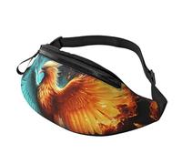 Marsupio con alberi di bambù giapponesi e sole, per sport all'aria aperta e casual, regolabile, unisex, per escursionismo/corsa/ciclismo, Fuoco E Acqua Fenice, Taglia unica