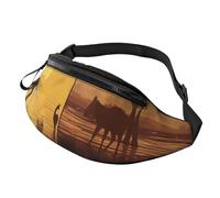 Marsupio con alberi di bambù giapponesi e sole, per sport all'aria aperta e casual, regolabile, unisex, per escursionismo/corsa/ciclismo, Animali del prato africano, Taglia unica