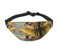 Marsupio con albero autunnale con cintura regolabile per bici vecchia, alla moda, impermeabile, per escursionismo, viaggi, corsa, escursionismo, ciclismo, nero, taglia unica, Nero , Taglia unica