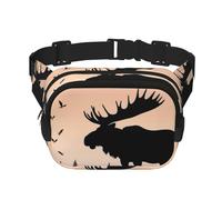 Marsupio con alce e albero di pino di montagna Wilderness Marsupio piccolo alla moda a tracolla leggero marsupio per donne uomini corsa allenamento escursionismo viaggi