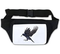 Marsupio con ali di caccia e corvo nero, bianco