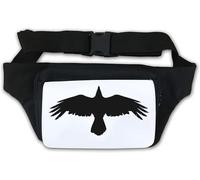 Marsupio con ali di corvo bianco