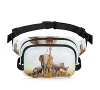 Marsupio con animali africani safari, multifunzione, per viaggi, sport, corsa, marsupio con giraffa animale, marsupio, borsa da cintura per donne, uomini, ragazze e ragazzi, Colore, XL, Organizer per