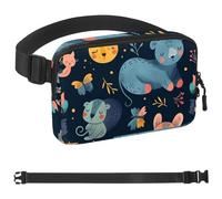 Marsupio con animali che dormono per donne e uomini, borsa a tracolla con tasche con cerniera, marsupio impermeabile con cinturino regolabile per allenamento, corsa, viaggi, escursionismo,