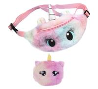 Marsupio Con Animali Dei Cartoni Animati Da 1 Pezzo E Portamonete Da 1 Pezzo, Marsupio In Peluche, Marsupio Per Ragazze Carino, Interessante Marsupio
