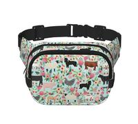 Marsupio con animali della fattoria, unisex, alla moda, per allenamento, corsa, viaggi, escursionismo, Nero, One Size