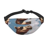 Marsupio con animali, per uomo e donna, alla moda, borsa a tracolla con tracolla regolabile, impermeabile, per viaggi, escursionismo, sport, nero, taglia unica, Nero , Taglia unica