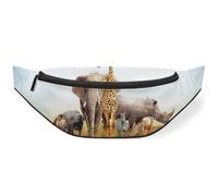 Marsupio con animali safari africani, per donne, uomini, ragazze, ragazzi, bambini, giraffa, marsupio, marsupio per viaggi, sport, corsa, Colore, M