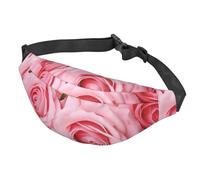 Marsupio con arco a Maiorca in Spagna Marsupio per donne e uomini, impermeabile, con cintura regolabile, borsa a tracolla casual, da viaggio, per sport, corsa, ciclismo, Rose fresche 1, Taglia unica