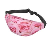 Marsupio con arco a Maiorca in Spagna Marsupio per donne e uomini, impermeabile, con cintura regolabile, borsa a tracolla casual, da viaggio, per sport, corsa, ciclismo, Rose fresche 2, One Size