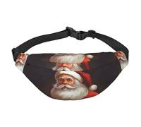 Marsupio con Babbo Natale, per uomo e donna, alla moda, borsa a tracolla con tracolla regolabile, impermeabile, per viaggi, escursionismo, sport, nero, taglia unica, Nero , Taglia unica