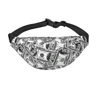 Marsupio con banconote da cento dollari marsupio regolabile in vita borsa a tracolla zaino per uomo donna viaggio escursionismo ciclismo corsa, Motivo 9, Taglia unica, Zaini Daypack