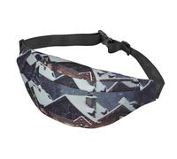 Marsupio con bandiera a righe in stile cartone animato, per donne e uomini, impermeabile, con cintura regolabile, borsa a tracolla casual, borsa da viaggio per sport, corsa, ciclismo, Nevicata di