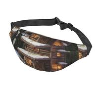 Marsupio con bandiera a righe in stile cartone animato, per donne e uomini, impermeabile, con cintura regolabile, borsa a tracolla casual, borsa da viaggio per sport, corsa, ciclismo, Paesaggio