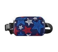 Marsupio con bandiera americana del 4 luglio con stelle sparse grazioso blu elegante marsupio per donne uomini borsa a tracolla multiuso con tracolla regolabile per viaggi, palestra, lavoro, Bandiera