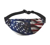 Marsupio con bandiera americana per uomo e donna, alla moda, per tutto il mondo, marsupio con cinghia regolabile, borsa da petto impermeabile per viaggi, escursionismo, sport, colore nero, taglia,