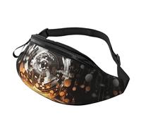 Marsupio con bandiera britannica per donne e uomini, alla moda, regolabile, per allenamento, corsa, viaggi, stile casual, Chiavi musicali a tema musicale, Taglia unica