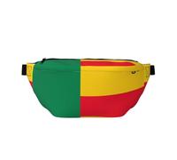 Marsupio con bandiera del Benin, borsa a tracolla versatile, per uomini e donne, con tasche con cerniera, ideale per viaggi, corsa, colore nero, taglia unica