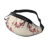 Marsupio con bandiera del Canada per sport all'aria aperta e marsupio casual, unisex, regolabile, per escursionismo/corsa/ciclismo, Fiori di ciliegio giapponesi, Taglia unica