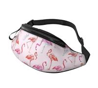 Marsupio con bandiera del Canada per sport all'aria aperta e marsupio casual, unisex, regolabile, per escursionismo/corsa/ciclismo, Pittura Flamingo, Taglia unica