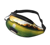 Marsupio con bandiera del Canada per sport all'aria aperta e marsupio casual, unisex, regolabile, per escursionismo/corsa/ciclismo, Sport Golf palla tramonto albero, Taglia unica