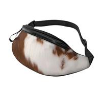 Marsupio con bandiera del Canada per sport all'aria aperta e marsupio casual, unisex, regolabile, per escursionismo/corsa/ciclismo, Pelle bovina rossa marrone, Taglia unica