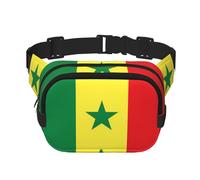 Marsupio con bandiera del Senegal quadrato a doppio strato con cinghia regolabile per attività all'aperto, nero, taglia unica, Nero , Taglia unica