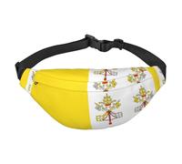 Marsupio con bandiera del Vaticano, resistente all'acqua, marsupio da corsa da donna con opzioni di usura versatili, comodo foro per cuffie, ideale per viaggi e allenamento, Come nella foto, Taglia