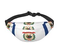 Marsupio con bandiera del West Virginia impermeabile, marsupio da corsa da donna con opzioni di usura versatili, comodo foro per cuffie, ideale per viaggi e allenamento, marsupio a tracolla per donne