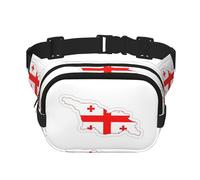 Marsupio con bandiera della Georgia stampa Carino Grande nero Fanny Pack per le donne Cross Body Marsupio Nylon Alla Moda Fanny Pack, nero, Taglia unica