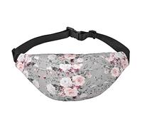 Marsupio con bandiera della Germania da viaggio, da corsa, grande, alla moda, carino, per sport all'aria aperta, Pianta Fiori Fiori, Taglia unica