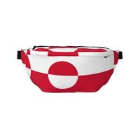 Marsupio con bandiera della Groenlandia, borsa a tracolla versatile, per uomini e donne, con tasche con cerniera, ideale per viaggi, corsa, colore nero, taglia unica