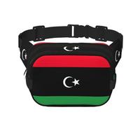Marsupio con bandiera della Libia, unisex, alla moda, per viaggi, escursionismo, Nero , Taglia unica