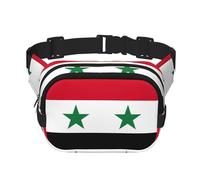 Marsupio con bandiera della Repubblica araba siriana, unisex, alla moda, per allenamento, corsa, viaggi, escursionismo, Nero , Taglia unica
