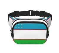 Marsupio con bandiera della Repubblica dell'Uzbekistan, unisex, alla moda, per allenamento, corsa, viaggi, escursionismo, Nero , Taglia unica