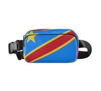 Marsupio con bandiera della Repubblica Democratica del Congo Kinshasa, alla moda, per donne, uomini, adolescenti, resistente all'acqua, con cinghia regolabile, per viaggi, corsa, escursionismo