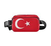 Marsupio con bandiera della Turchia, colore rosso turco, per uomo e donna, piccolo borsellino con tracolla regolabile, per viaggi, corsa, escursionismo