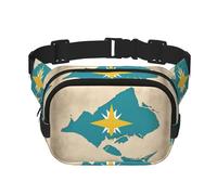 Marsupio con bandiera delle Bahamas con stampa delle isole Carino Grande Nero Fanny Pack per le donne Cross Body Marsupio Nylon Fashion Fanny Pack, nero, Taglia unica