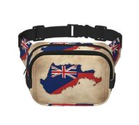 Marsupio con bandiera delle Isole Cayman map02 stampa Carino Grande Nero Fanny Pack per le donne Cross Body Marsupio Nylon Alla Moda Fanny Pack, nero, Taglia unica