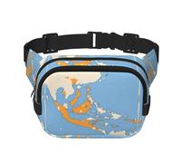 Marsupio con bandiera delle Isole Marshall map01 stampa Carino Grande Nero Fanny Pack per le donne Cross Body Marsupio Nylon Alla Moda Fanny Pack, nero, Taglia unica